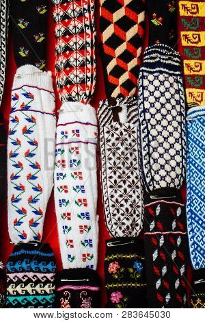 Turkish Style Traditional Hand Knitten Socks In The View