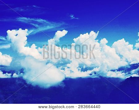 The Beautiful Clouds Over The Alps And The River Rhine Valley (rheintal) - Canton Of St. Gallen, Swi