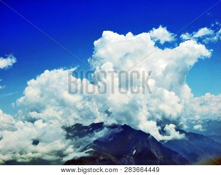 The Beautiful Clouds Over The Alps And The River Rhine Valley (rheintal) - Canton Of St. Gallen, Swi