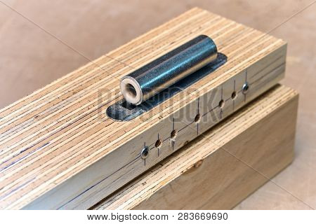 Wood Door Manufacturing Process. Door Hinge Installation. Furniture Manufacture.