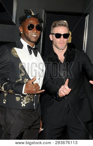 LOS ANGELES - FEB 10:  Devin McCourty, Julian Edelman at the 61st Grammy Awards at the Staples Center on February 10, 2019 in Los Angeles, CA