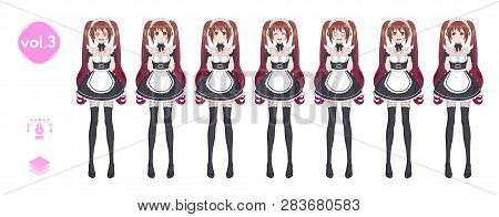 Anime Manga Girl. Costume Of Maid Cafe