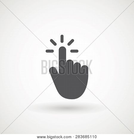 Hand Clicking Icon, Click Stock Vector Illustration Flat Design Clicking Finger Icon, Hand Pointer.