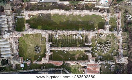 The Old Roman Baths Of Odessos, Varna, Bulgaria. Top View
