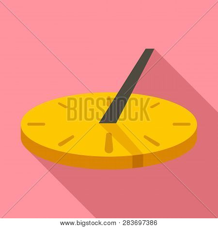 Old Sundial Icon. Flat Illustration Of Old Sundial Vector Icon For Web Design