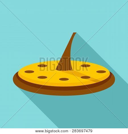 Ancient Sundial Icon. Flat Illustration Of Ancient Sundial Vector Icon For Web Design