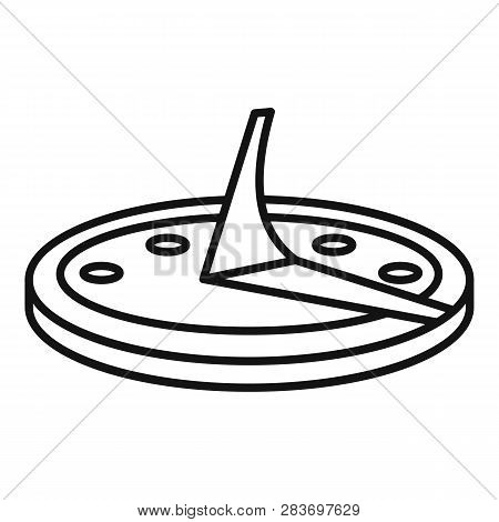 Old Sundial Icon. Outline Old Sundial Vector Icon For Web Design Isolated On White Background