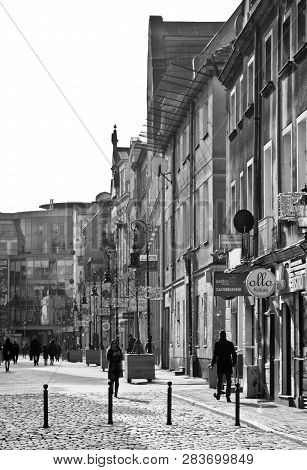 Poznan/poland - February 6th 2019: The Old Town Square With Historic Buildings, Popular Touristic De
