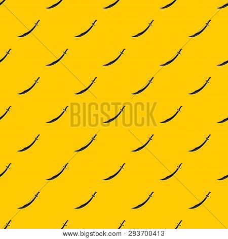 Scimitar Sword Pattern Seamless Vector Repeat Geometric Yellow For Any Design