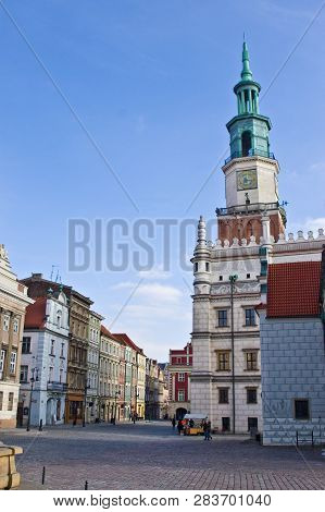 Poznan/poland - February 6th 2019: The Old Town Square With Historic Buildings, Popular Touristic De