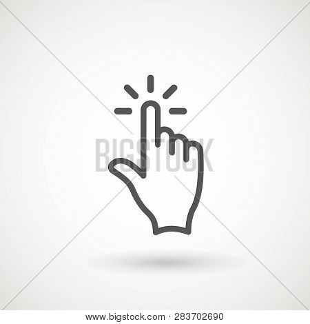 Hand Clicking Icon, Click Stock Vector Illustration Flat Design Clicking Finger Icon, Hand Pointer.