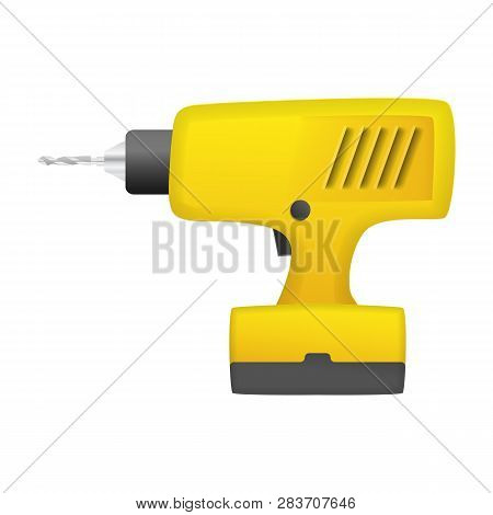 Battery Drilling Machine Icon. Realistic Illustration Of Battery Drilling Machine Vector Icon For We