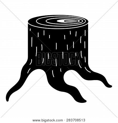 Fresh Sawn Stump Icon. Simple Illustration Of Fresh Sawn Stump Vector Icon For Web Design Isolated O
