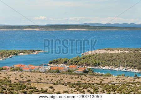 View Of Marina In Simuni Village On Adriatic Coast, Pag Island, Croatia