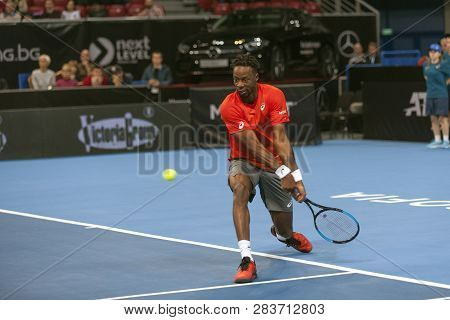 Sofia - February 05.2019: Gael Monfils (fra) Participate At The Atp Sofia Open Tournament In Sofia, 