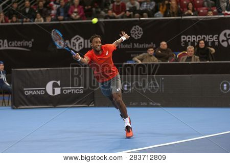 Sofia - February 05.2019: Gael Monfils (fra) Plays At The Atp Sofia Open Tournament In Sofia, Bulgar