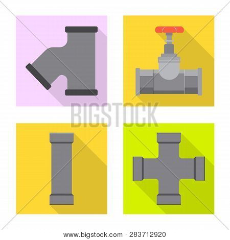 Isolated Object Of Pipe And Tube Logo. Collection Of Pipe And Pipeline Stock Symbol For Web.