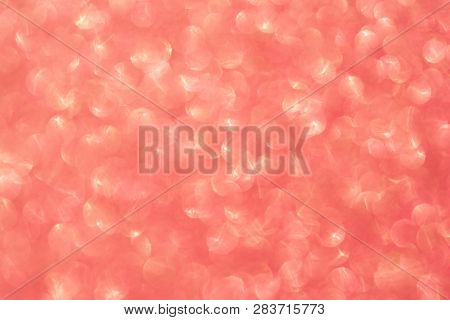 Abstrast Blurred Glittery Shiny Background, Coral, Colur Of The Year 2019