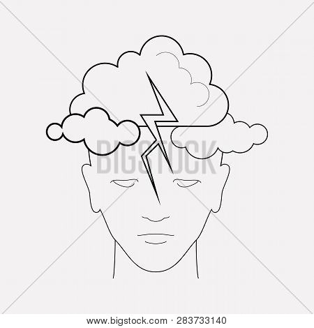 Mental Illness Icon Line Element. Vector Illustration Of Mental Illness Icon Line Isolated On Clean 