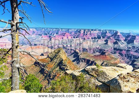 Amazing Natural Geological Formation - Grand Canyon In Arizona, Southern Rim.