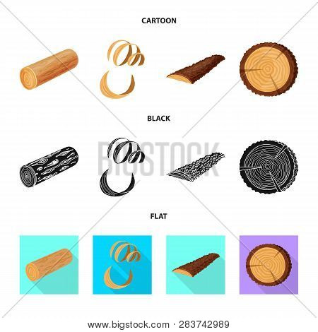 Vector Illustration Of Tree   And Raw  Icon. Set Of Tree   And Construction Vector Icon For Stock.