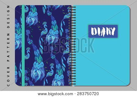 Notebook And Diary Cover Design For Print With Seamless Pattern Included.