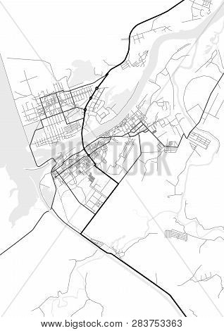 Vector City Map Of Dubna In Black And White