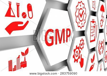 Gmp Concept Cell Background 3d Render Illustration