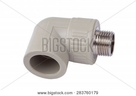 The Pvc Polypropylene-metallic Pipe Fitting On White Background