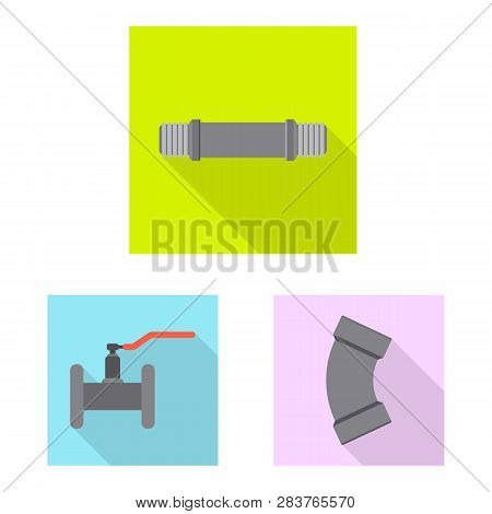 Isolated Object Of Pipe And Tube Logo. Set Of Pipe And Pipeline Stock Vector Illustration.
