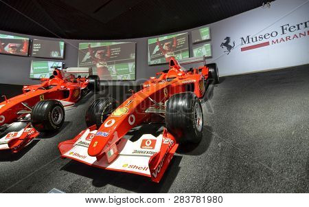 At The Ferrari Museum, The Room Where The World-class Formula 1 Winning Cars Are Displayed