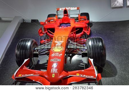 At The Ferrari Museum, The Room Where The World-class Formula 1 Winning Cars Are Displayed