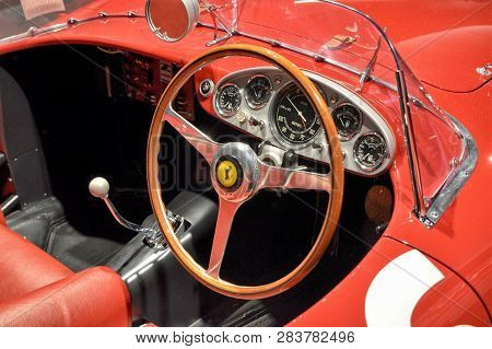At The Ferrari Museum, The 500 Trc. Where Tr Indicates Red Tesat, For The Red Colored Engine Heads