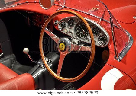 At The Ferrari Museum, The 500 Trc. Where Tr Indicates Red Tesat, For The Red Colored Engine Heads