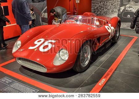 At The Ferrari Museum, The 500 Trc. Where Tr Indicates Red Tesat, For The Red Colored Engine Heads