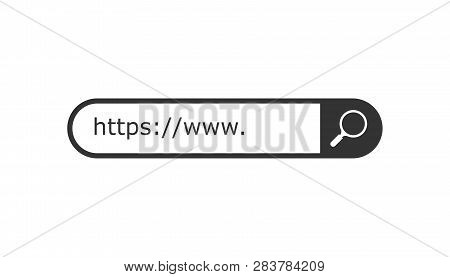 Address And Navigation Bar Icon. Vector Illustration. Business Concept Search Www Https Pictogram.