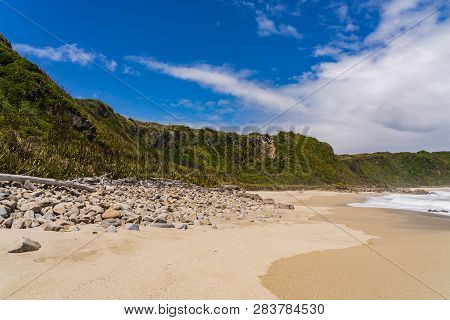 West Coast Rocky Beach, Cape Foulwind, Westport, New Zealand, Amazing Beach Of Cape Foulwind In New 
