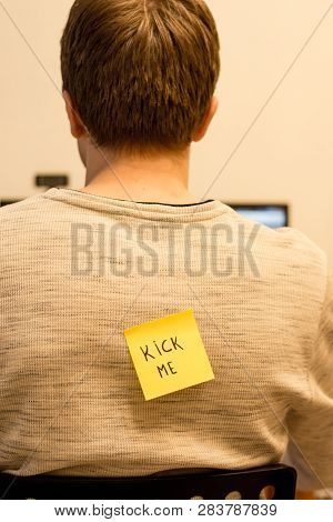 1 April Fools Day. Funny Day. April Fish. Prank. Inscriptions On The Back. Stickers With Jokes. Tric