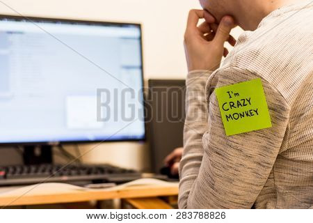 1 April Fools Day. Funny Day. April Fish. Prank. Inscriptions On The Back. Stickers With Jokes. Tric