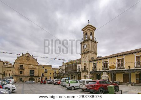 Chinchilla De Montearagon, Albacete, Spain; February 2017: View Of Townhall In The Main Square, Plaz