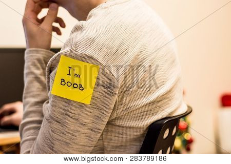 1 April Fools Day. Funny Day. April Fish. Prank. Inscriptions On The Back. Stickers With Jokes. Tric