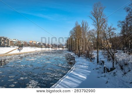 Icy River Seen During A Cold Spell - Vilnius, Jan 2019