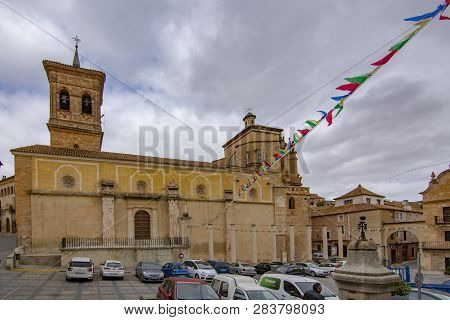 Chinchilla De Montearagon, Albacete, Spain; February 2017: View Of Townhall In The Main Square, Plaz