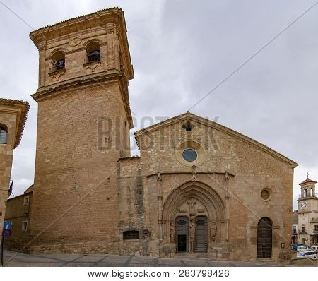 Chinchilla De Montearagon, Albacete, Spain; February 2017: Main Cover And Tower Of The Parish Church