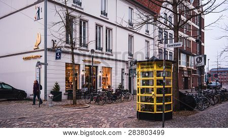 Bremen, Germany, January, 2019 - Colorful Houses In Historic Schnoorviertel In Bremen, Germany