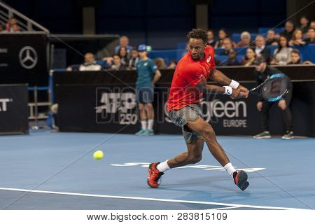 Sofia - February 07.2019: Gael Monfils (fra) Participate At The Atp Sofia Open Tournament In Sofia, 