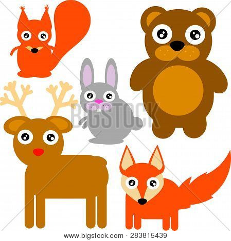 Vector Image Set Of Cute Forest Animals