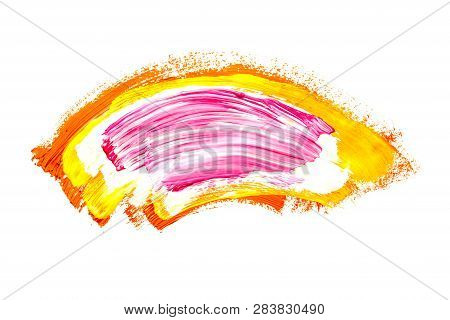 Abstraction For The Background, Drawing With Colorful Paints On A White Isolated Background
