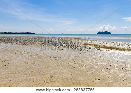 Beach Sand With Sunlight At Baan Koh Teap Beach At Chumphon Province Thailand Is Famous For Travel