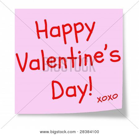 Happy Valentinsdag Pink huskeseddel